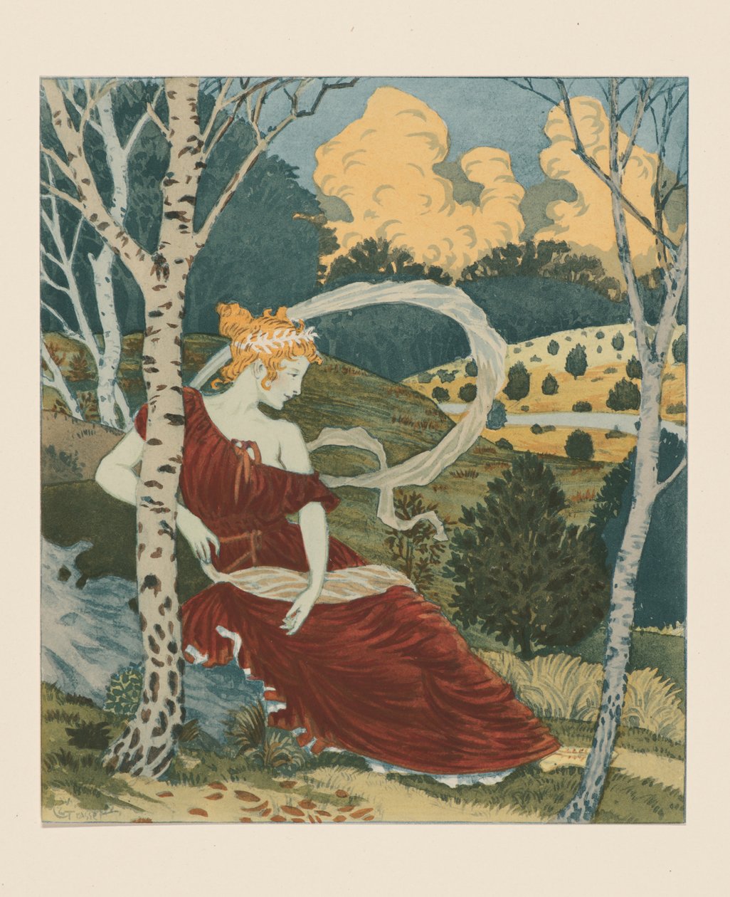 Az erdőben, 1899 körül. alkotó: Eugene Grasset