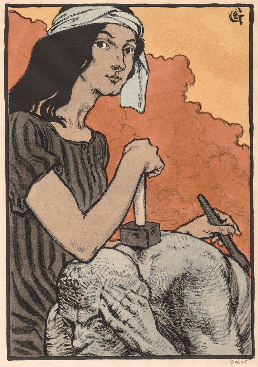 Szobrásznő, 1897. alkotó: Eugene Grasset