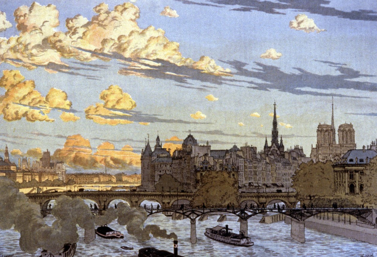 The Ile de la Cite seen from the Louvre bridge alkotó: Eugene Grasset