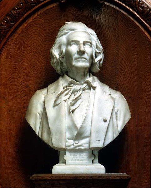 Marc Seguin (1786-1875) építész és mérnök arcképe mellszobra alkotó: Eugene Guillaume