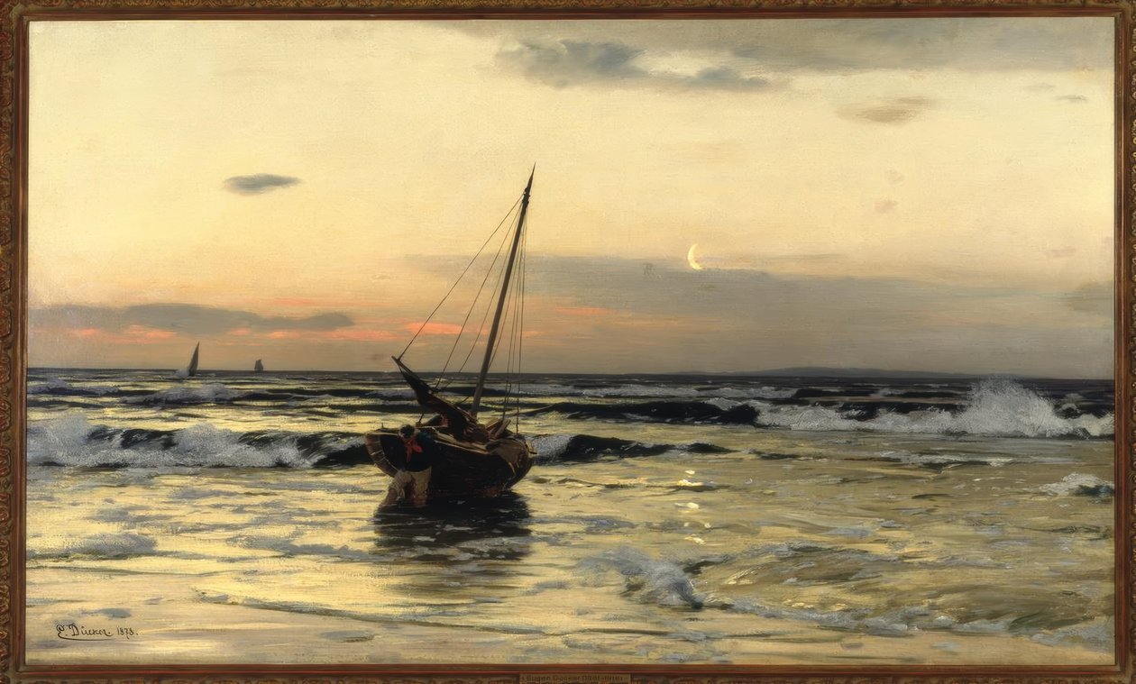 E. Dücker, naplemente a tenger mellett alkotó: Eugene Gustav Dücker