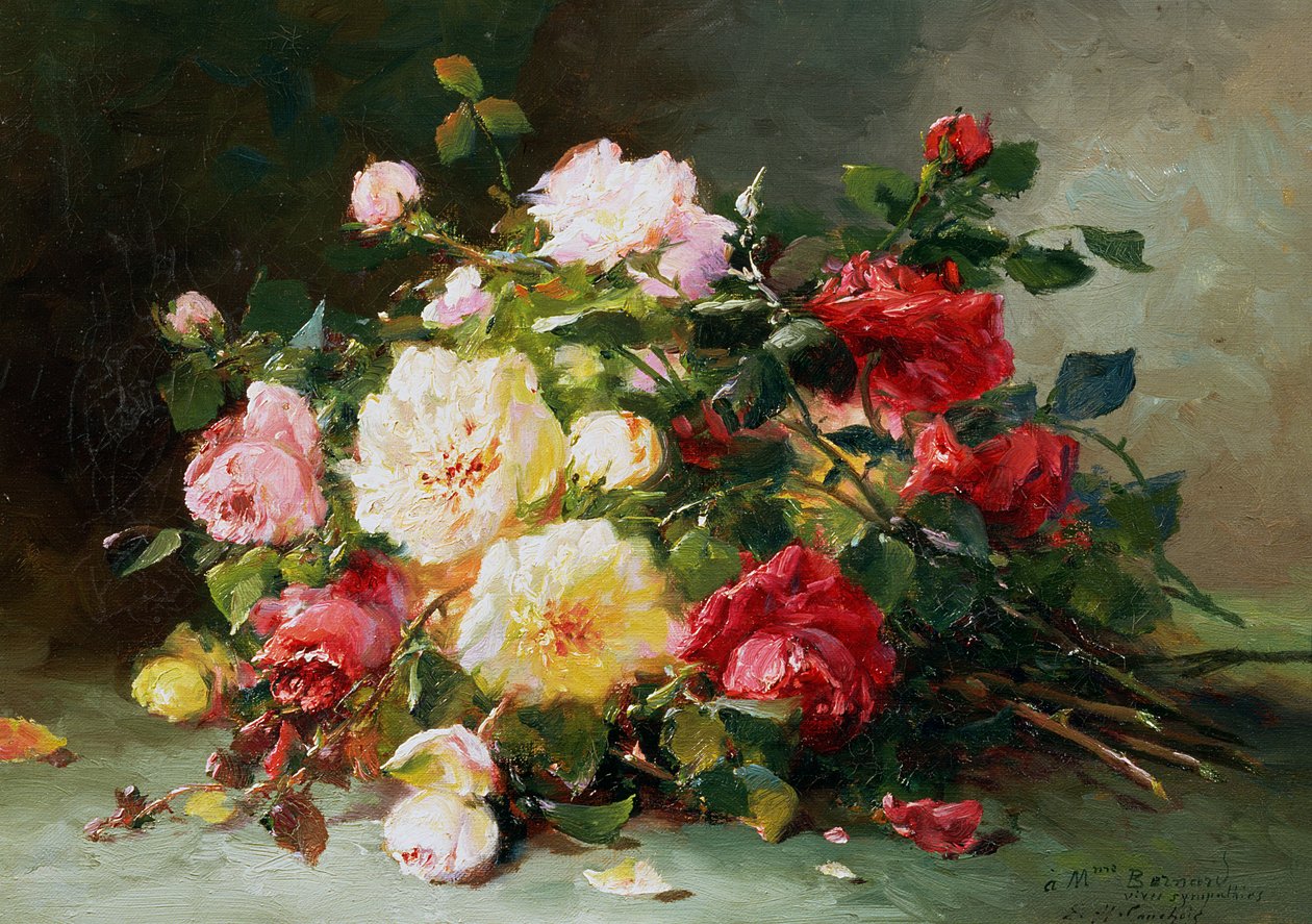 Egy csokor rózsa alkotó: Eugene Henri Cauchois