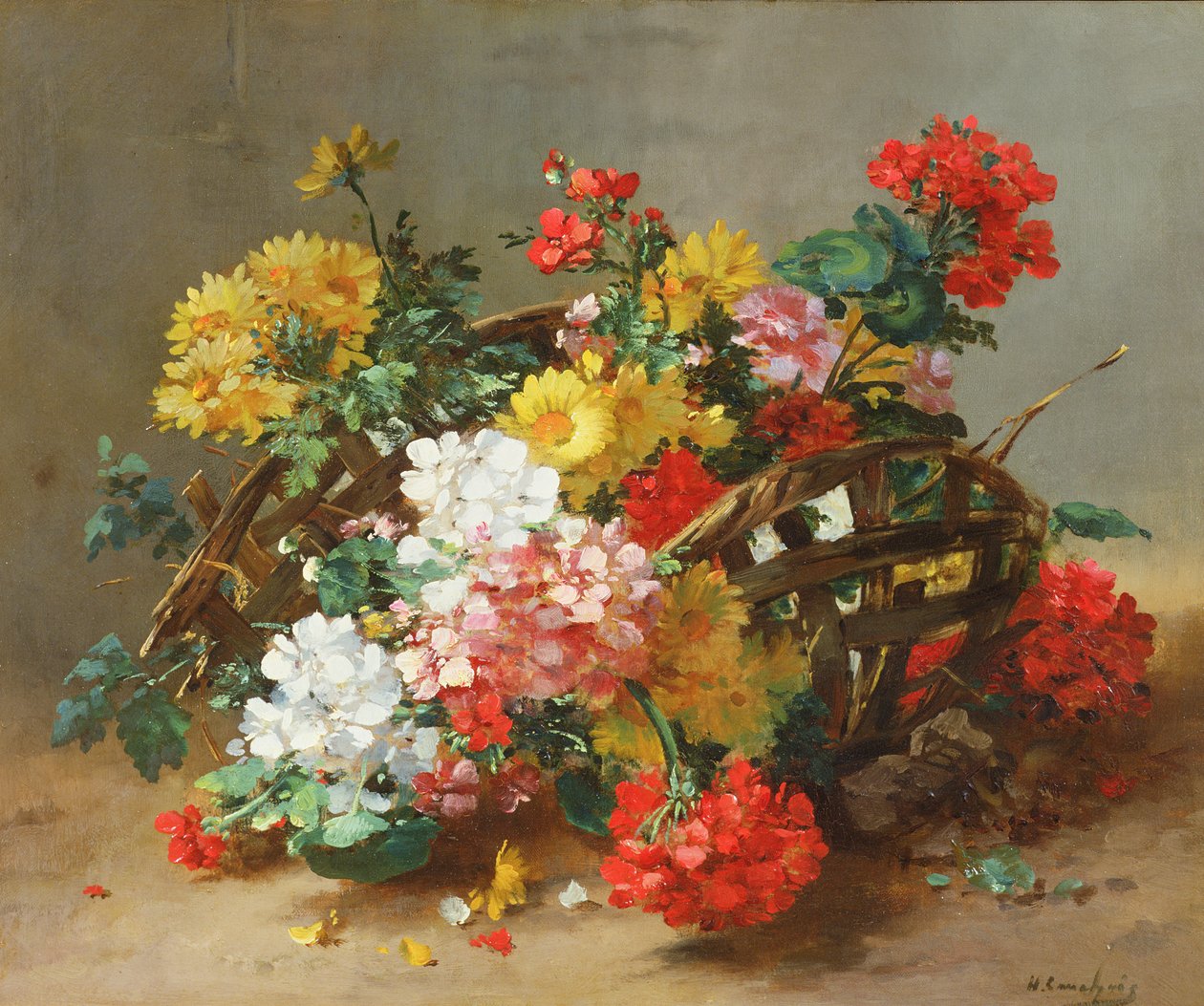 Virágtanulmány alkotó: Eugene Henri Cauchois