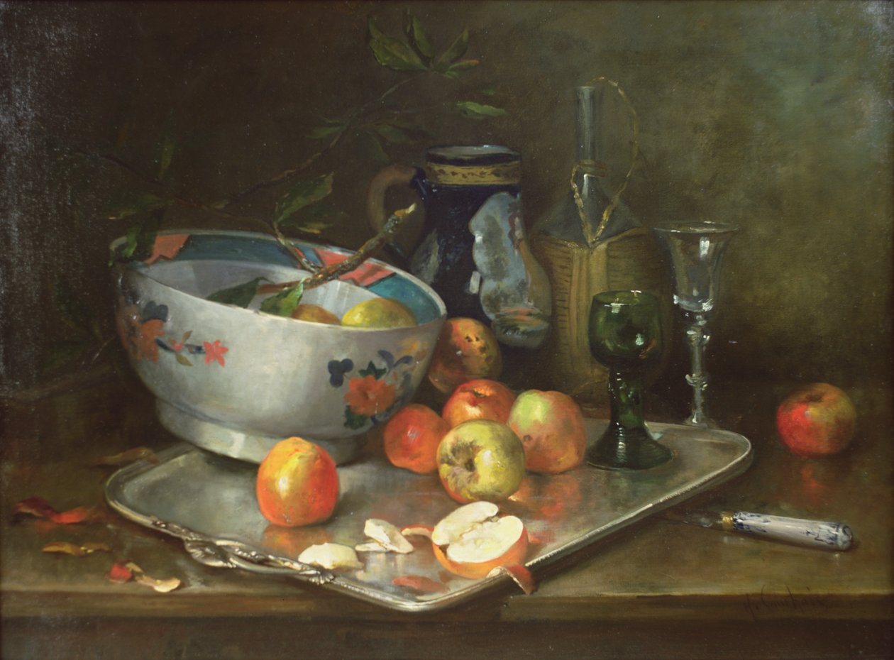 Csendélet almával alkotó: Eugene Henri Cauchois