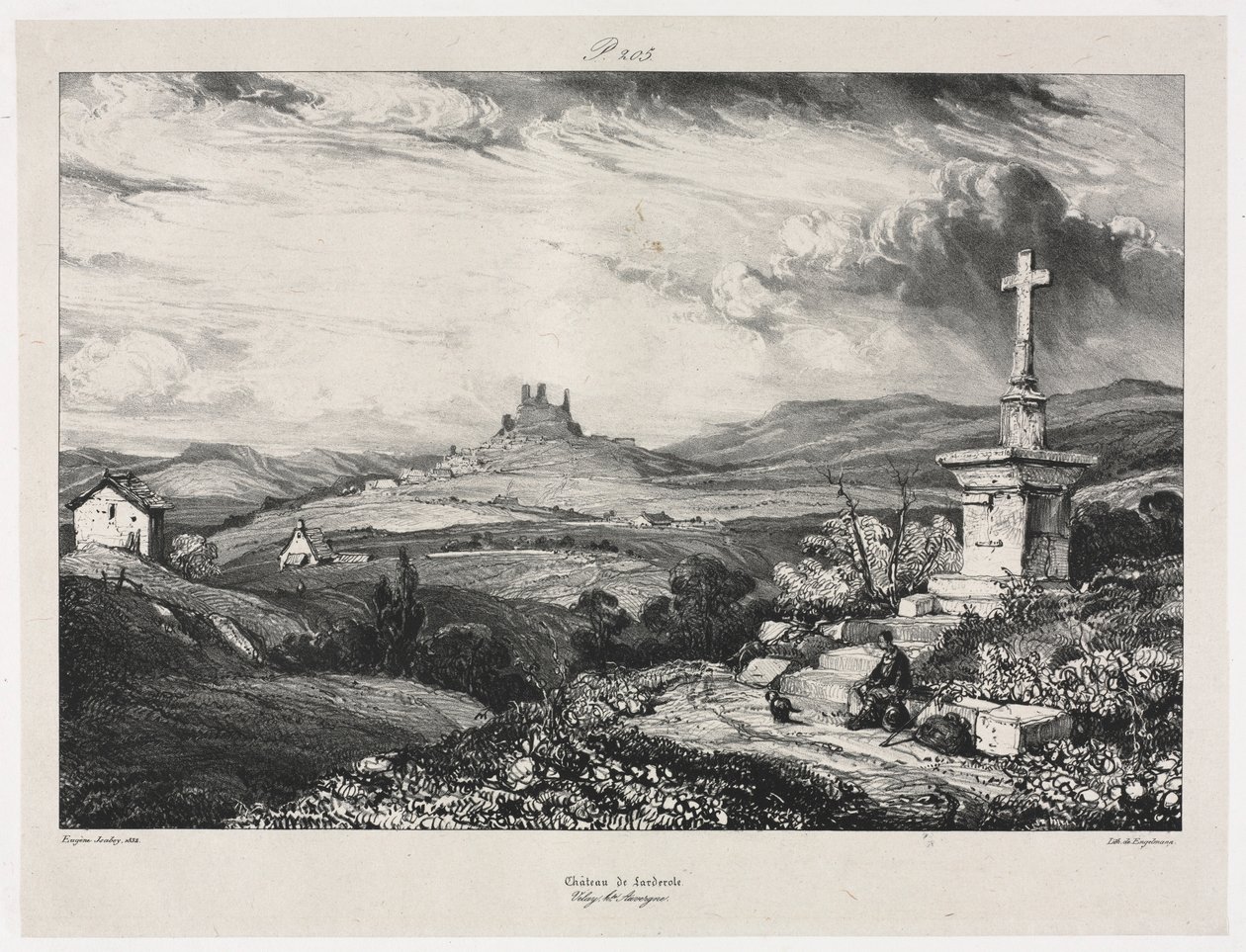Larderole kastély, 1832. alkotó: Eugene Isabey