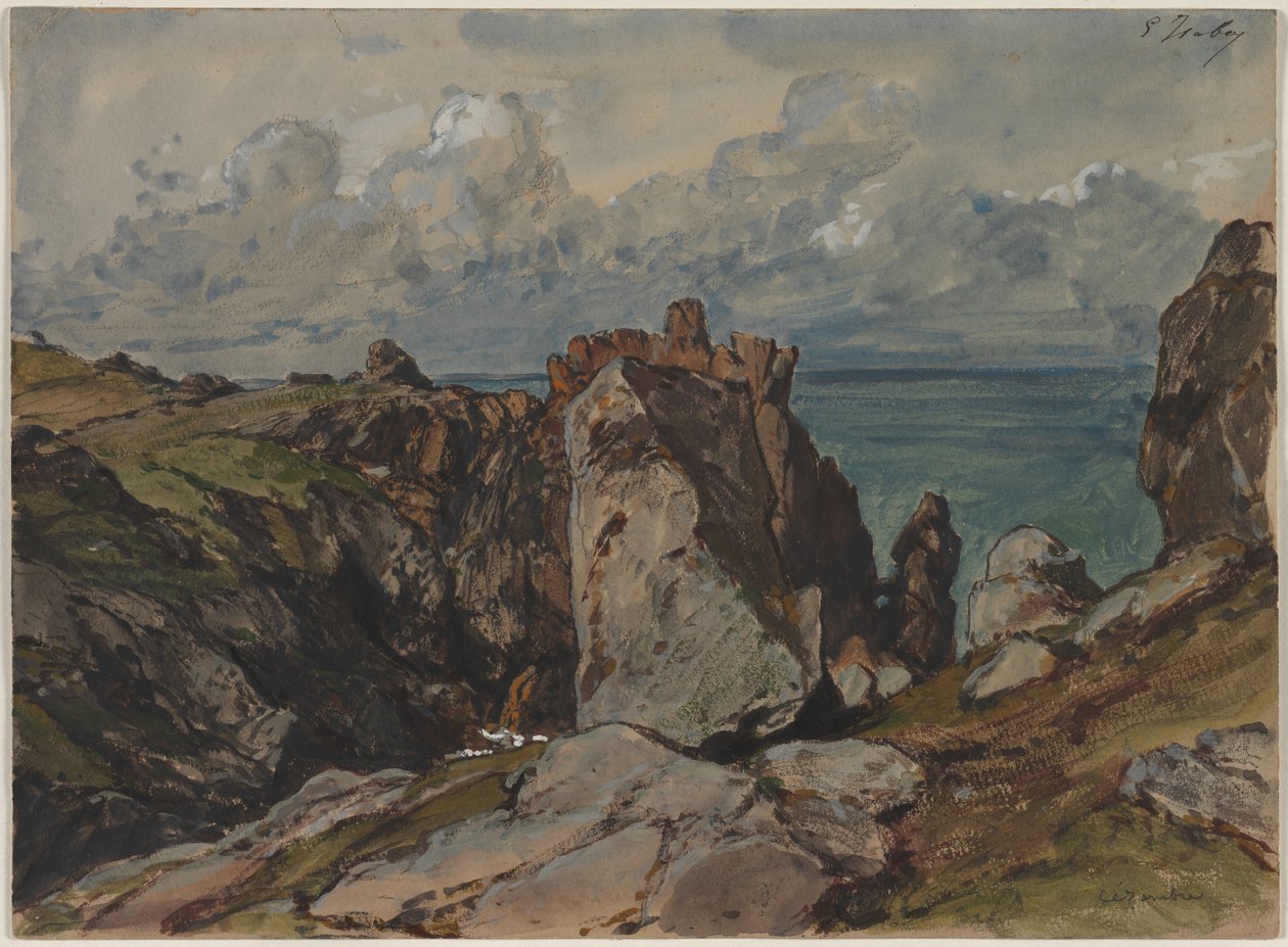 Cziffs by the Sea at Cézembre, Bretagne, c. 1830. alkotó: Eugene Isabey