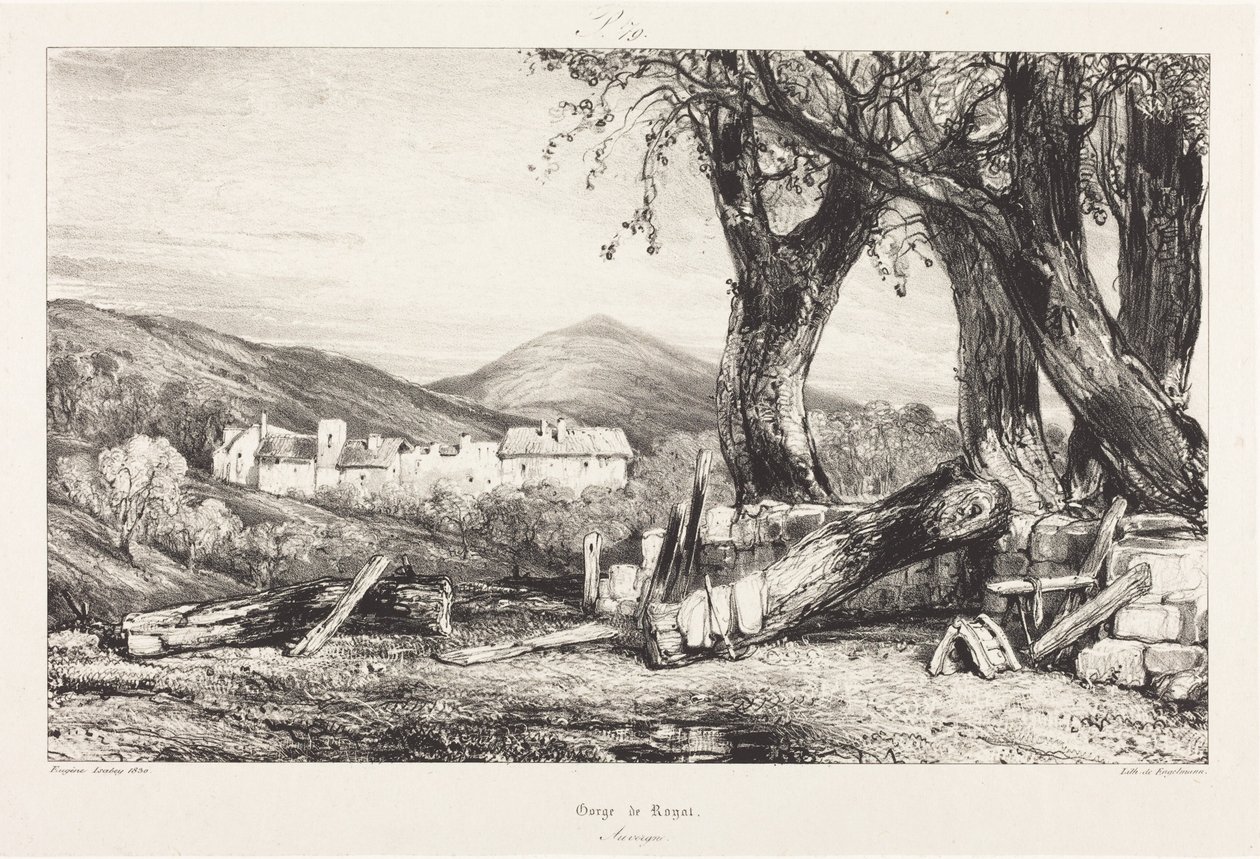 Royat-szoros, Auvergne alkotó: Eugene Isabey