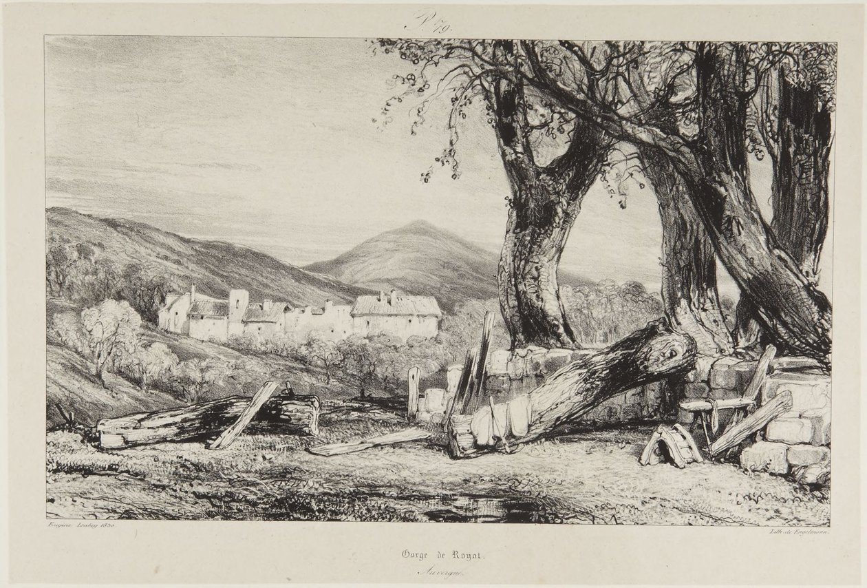 Royat-szoros, Auvergne alkotó: Eugene Isabey