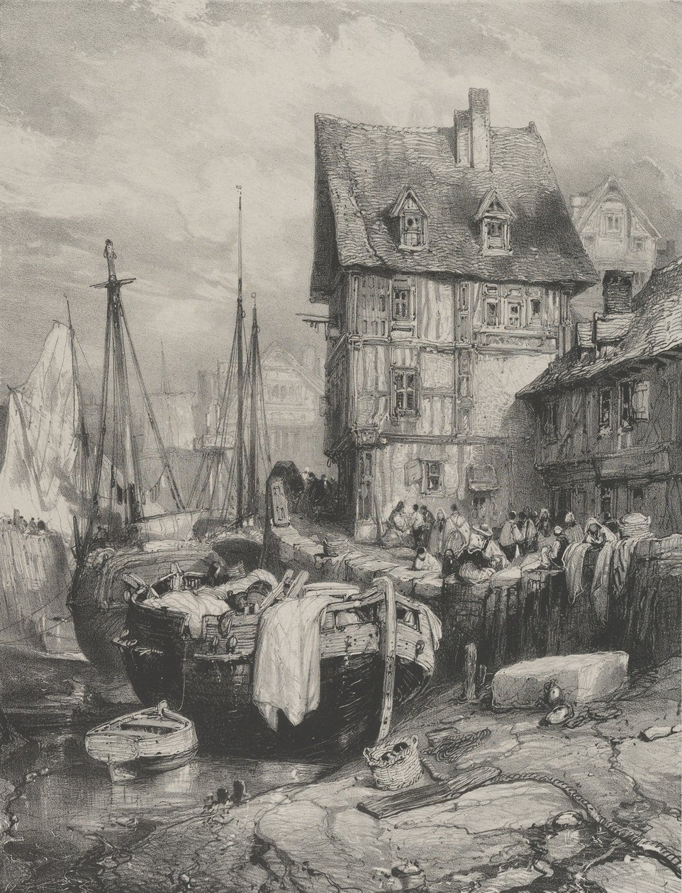 Egy kikötő belseje, 1833., 1833. alkotó: Eugene Isabey