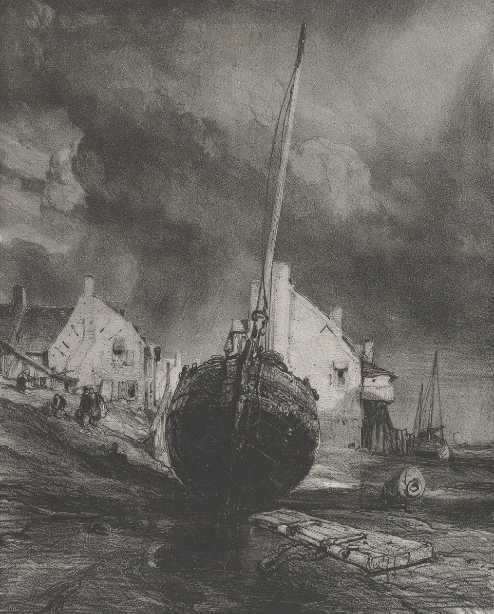 Saint-Valéry-sur-Somme emléke, 1833. alkotó: Eugene Isabey