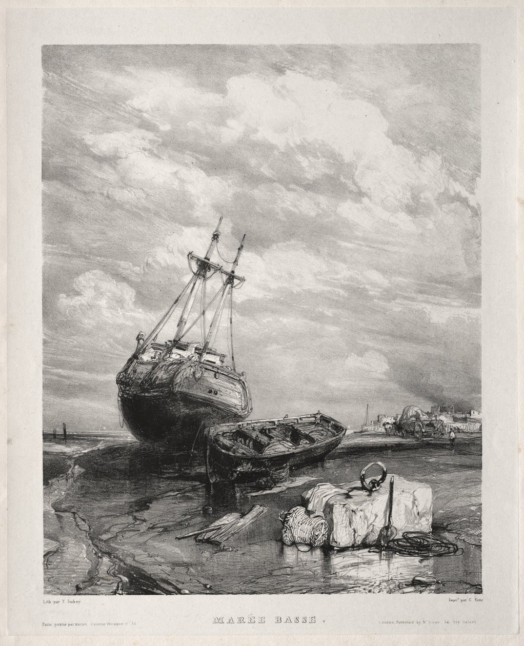 Hat tengerészgyalogos: Apály alkotó: Eugene Isabey