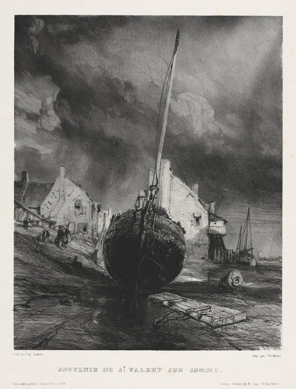 Hat tengerészgyalogos: Szent Valéry sur Somme szuvenírje alkotó: Eugene Isabey