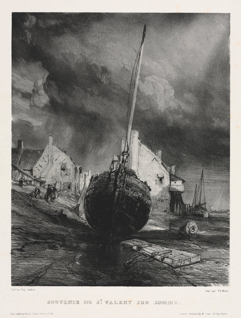 Hat tengerészgyalogos: Szent Valéry sur Somme szuvenírje, 1833. alkotó: Eugene Isabey
