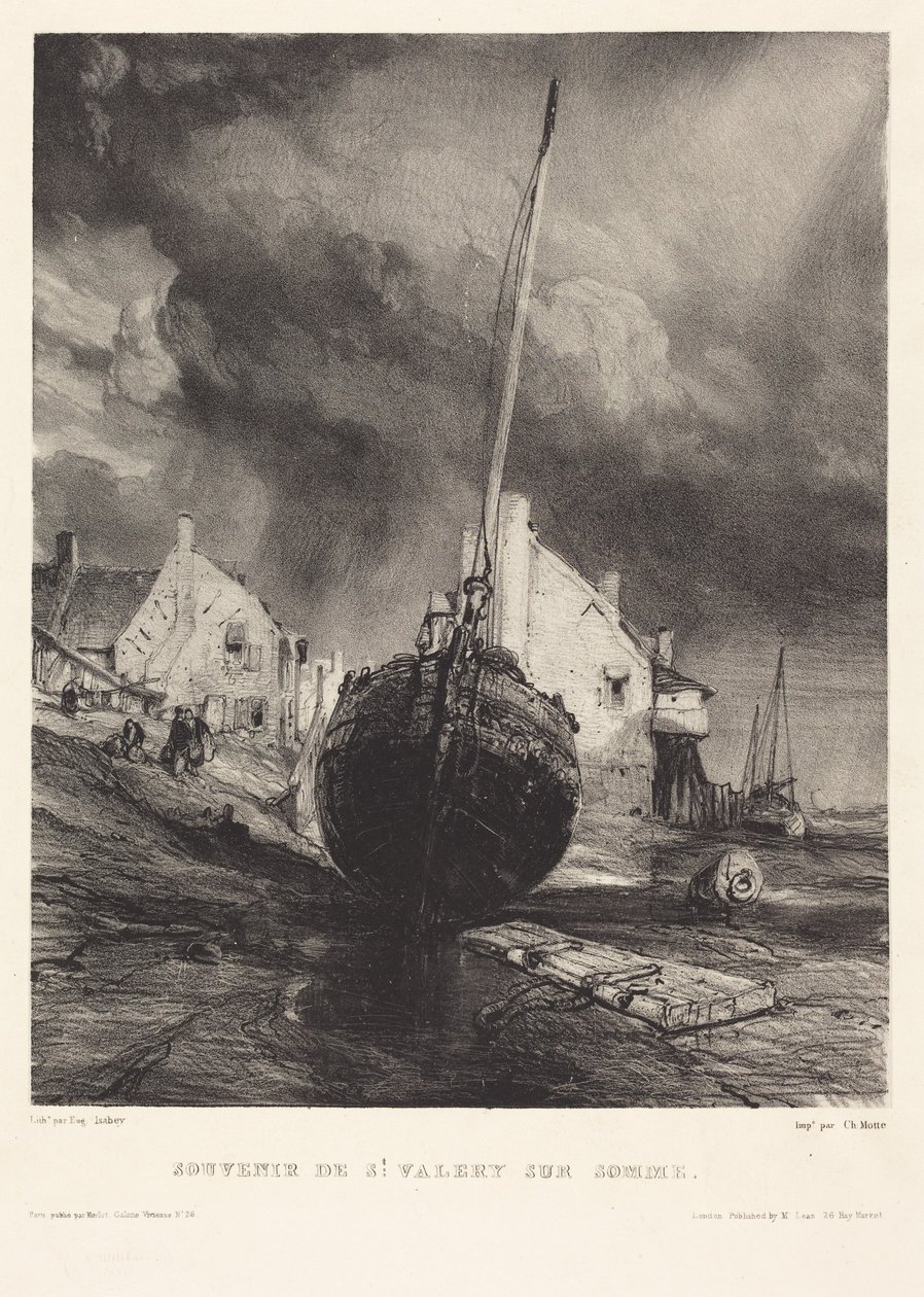 Emlék Saint-Valéry-sur-Somme-ból alkotó: Eugene Isabey