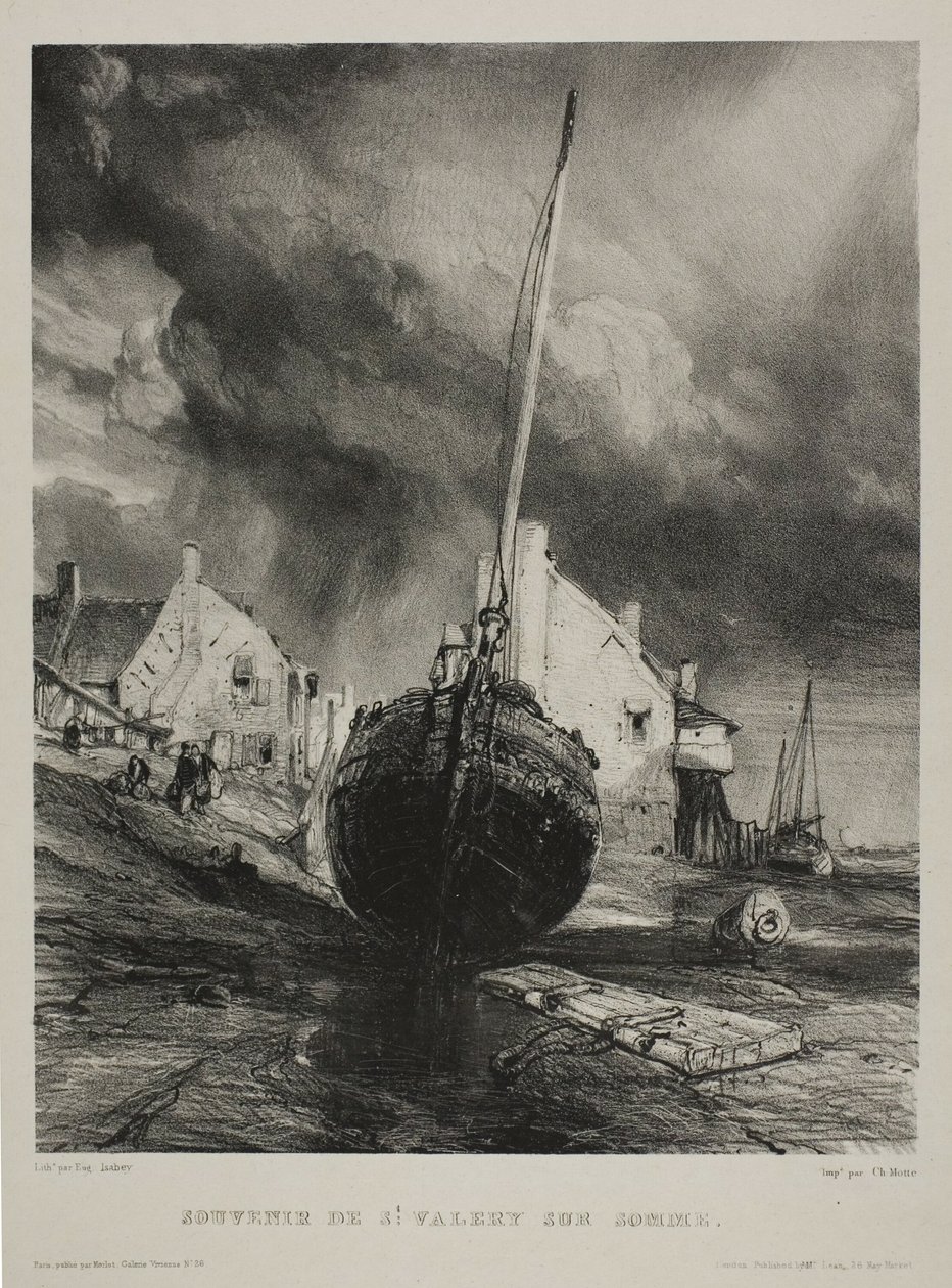 St. Valéry-sur-Somme emléktárgy, a Six Marines harmadik táblája alkotó: Eugene Isabey