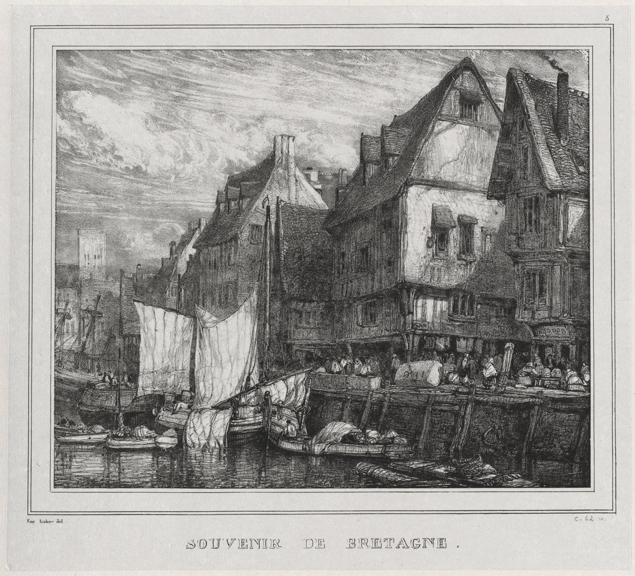 Emléktárgyak: Bretagne-i szuvenír, 5. tábla alkotó: Eugene Isabey
