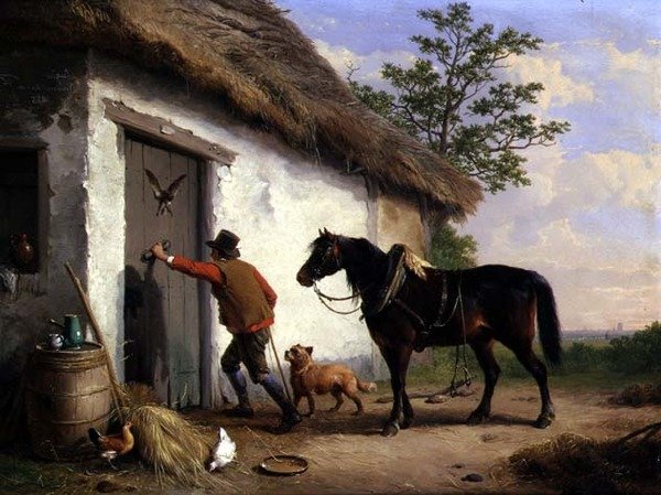 A házikó ajtajában alkotó: Eugene Joseph Verboeckhoven