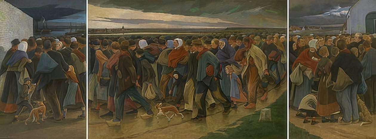 Az emigránsok (triptichon). 1896 alkotó: Eugene Laermans