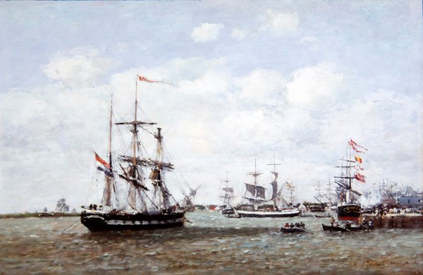 Antwerpen, A kikötő alkotó: Eugene Louis Boudin