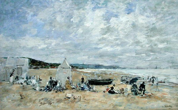 Tengerparti jelenet (olaj, vászon) alkotó: Eugene Louis Boudin