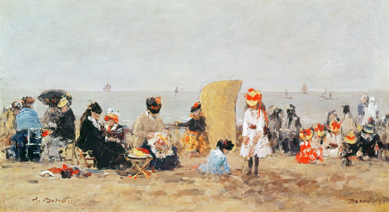 Strand jelenet, Trouville, 1881 alkotó: Eugene Louis Boudin