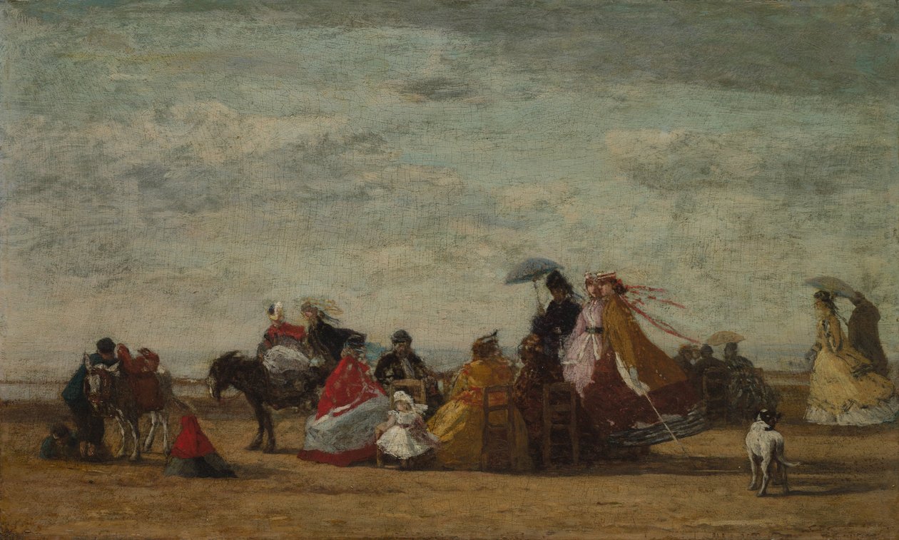 Tengerparti jelenet, c. 1865-1867 (olaj, falemez) alkotó: Eugene Louis Boudin