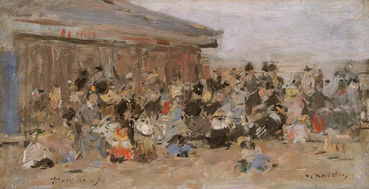 "Strand at Trouville", 1890 alkotó: Eugene Louis Boudin