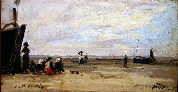 Tengerparti jelenet (olaj a fedélzeten) alkotó: Eugene Louis Boudin