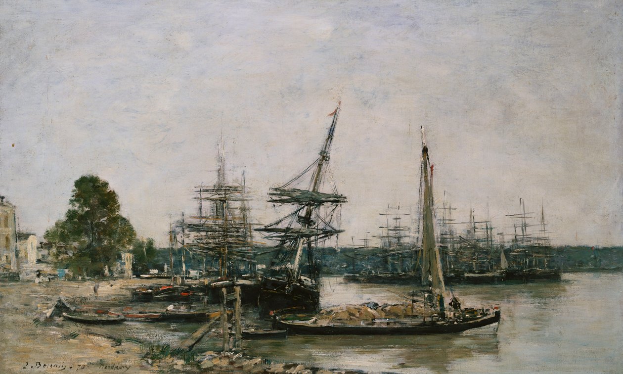 Csónakkikötők a Garonne-on, Bordeaux, 1876 alkotó: Eugene Louis Boudin