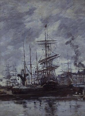 Hajók Le Havre-ban alkotó: Eugene Louis Boudin