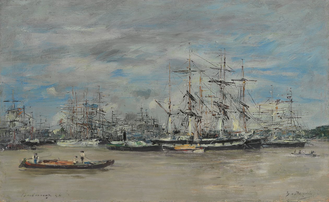 Bordeaux, a kikötő, 1874 alkotó: Eugene Louis Boudin