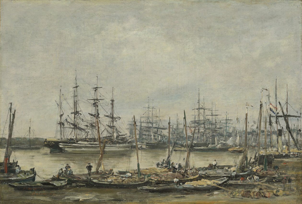 Bordeaux, a rakpartok, 1874 alkotó: Eugene Louis Boudin