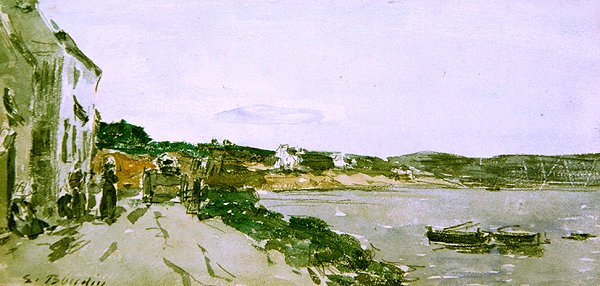 Coast Scene (watercolor & black chalk on paper) alkotó: Eugene Louis Boudin