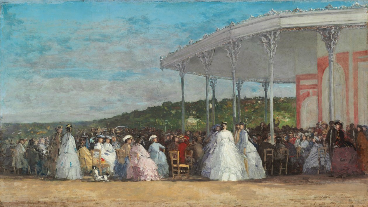 Koncert a deauville-i kaszinóban, 1865. alkotó: Eugene Louis Boudin