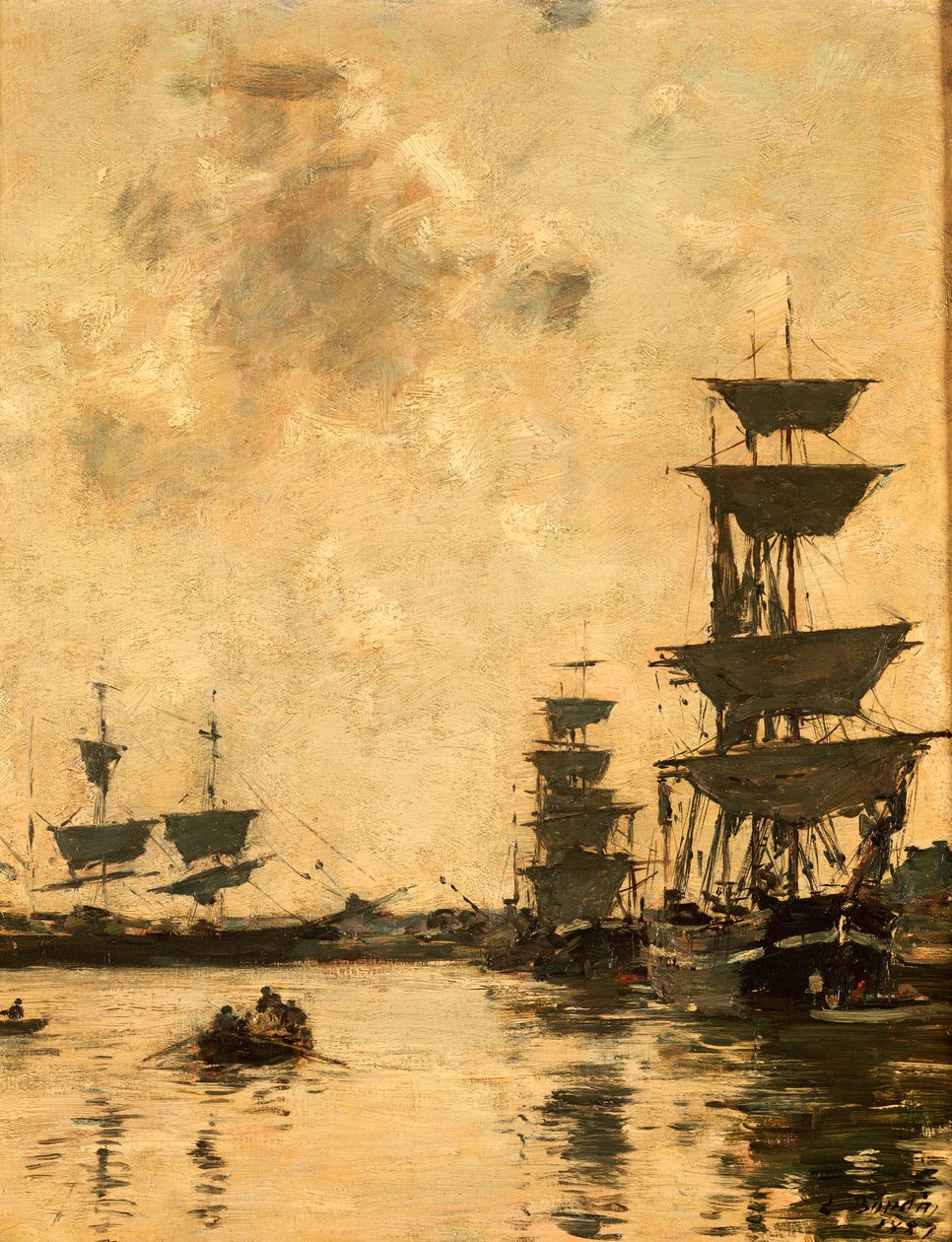 Deauville: Schooners at Anchor, 1887 alkotó: Eugene Louis Boudin