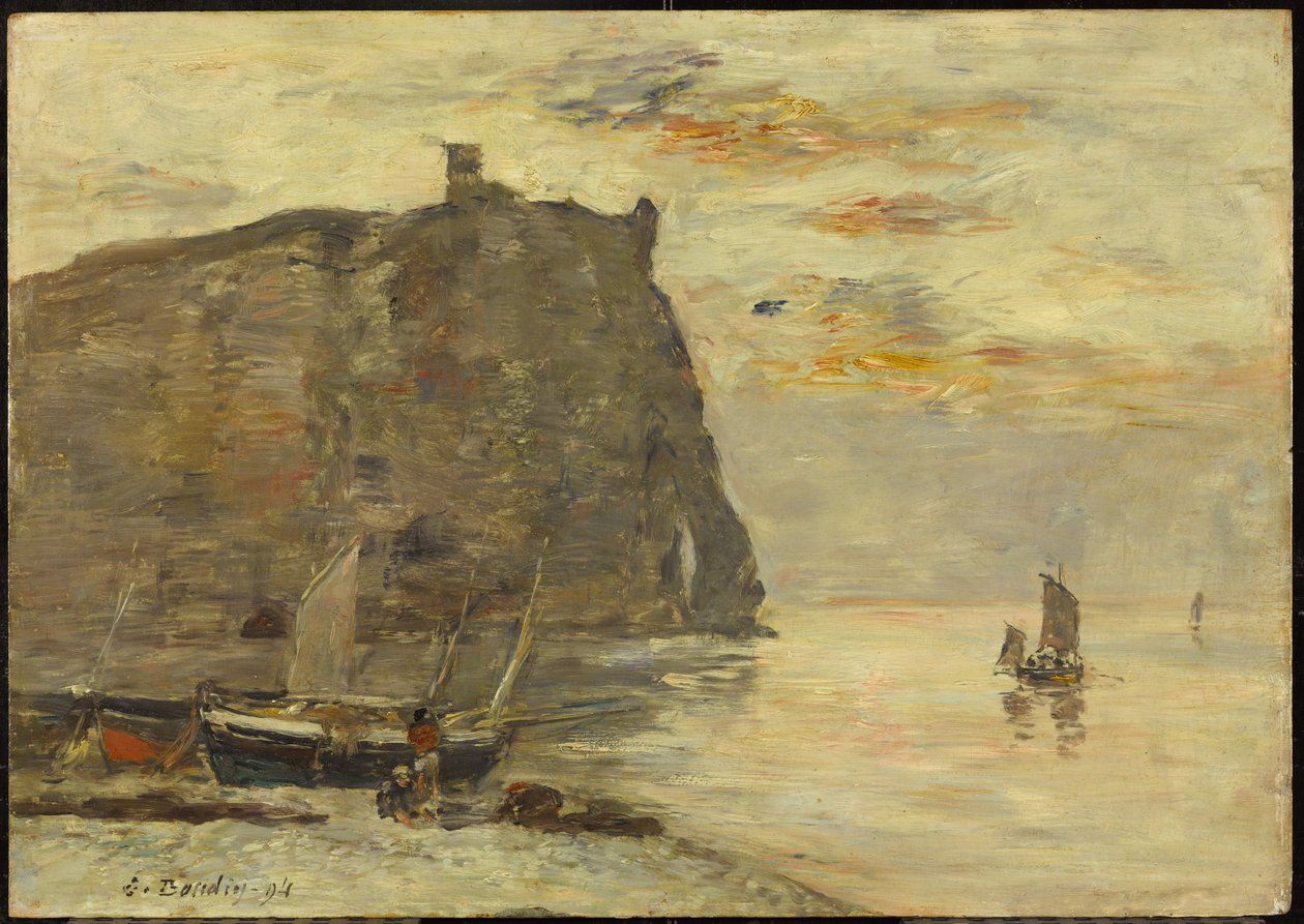 Cliffs at Etrétat, 1894 alkotó: Eugene Louis Boudin