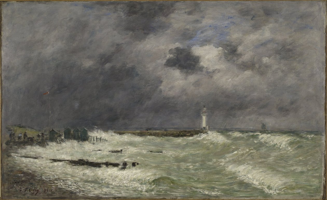 Viharos szél a Frascati, Le Havre előtt alkotó: Eugene Louis Boudin