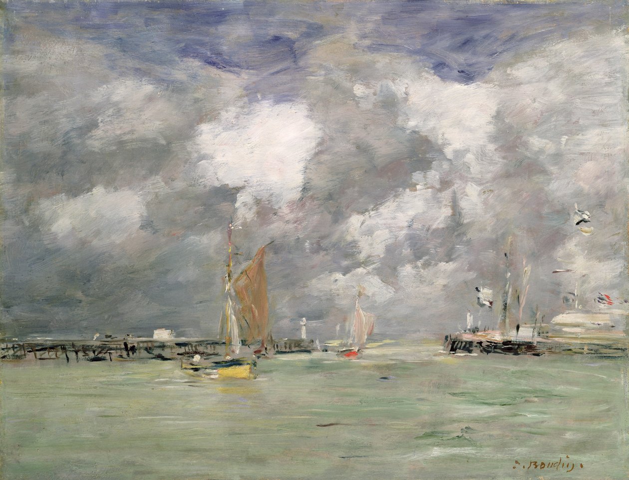 Apály Trouville-ben, 1892-96 körül alkotó: Eugene Louis Boudin