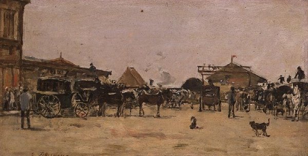 Place de la Gare Deauville-ben alkotó: Eugene Louis Boudin