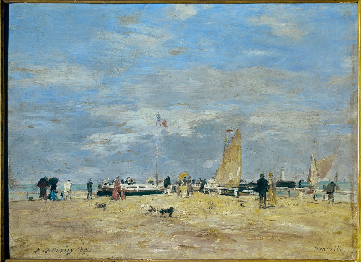 Deauville mólója” – Eugene Louis Boudin (1824-1898) festménye 19. Magasság: 0,235 m - Szélesség: 0,325 m Párizs, Musée d