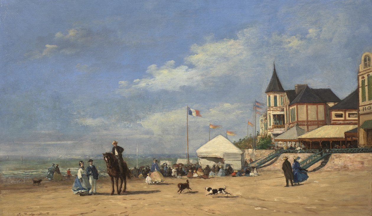Trouville strand alkotó: Eugene Louis Boudin