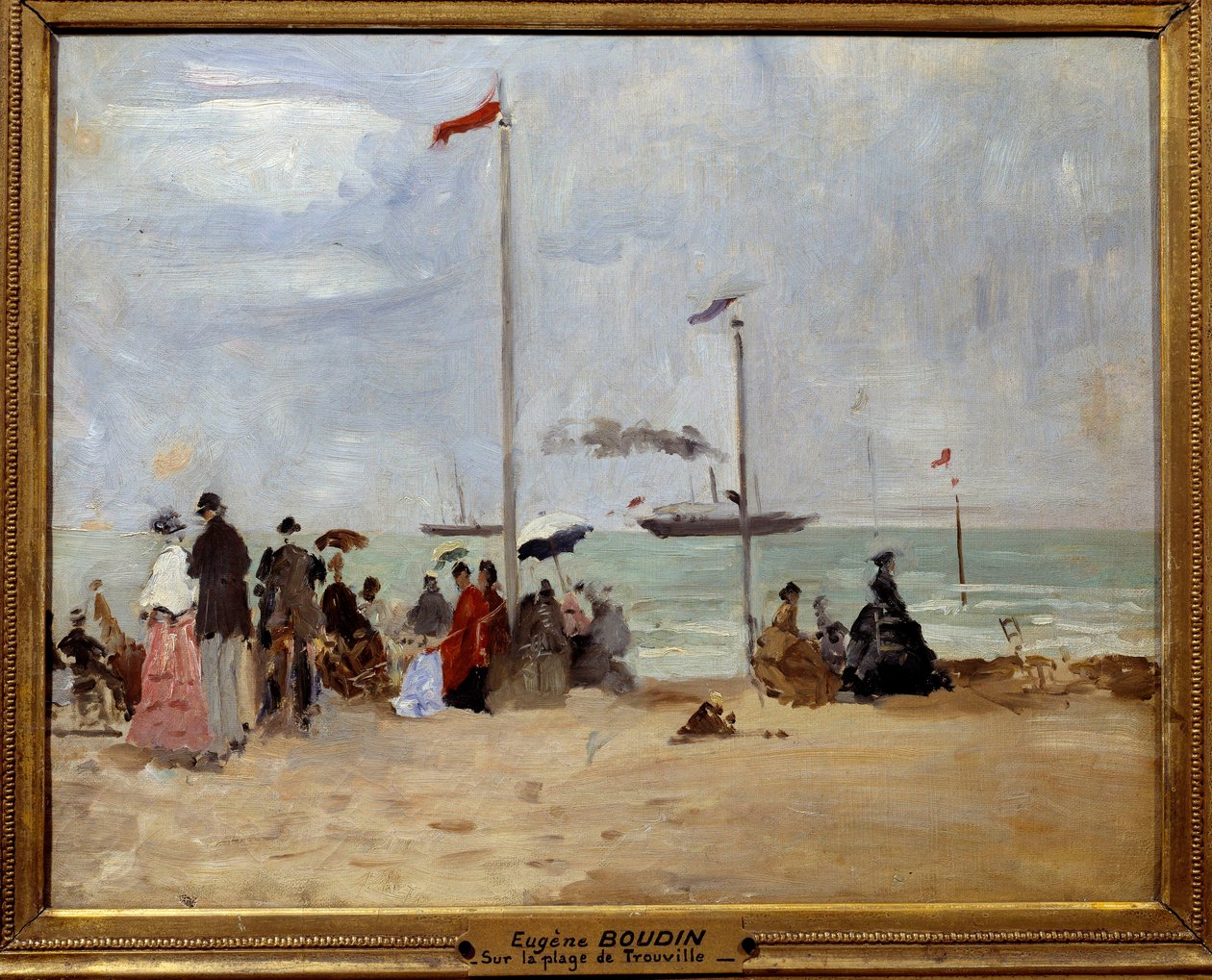 Trouville tengerpartján. Eugene Louis Boudin (1824-1898) festménye alkotó: Eugene Louis Boudin