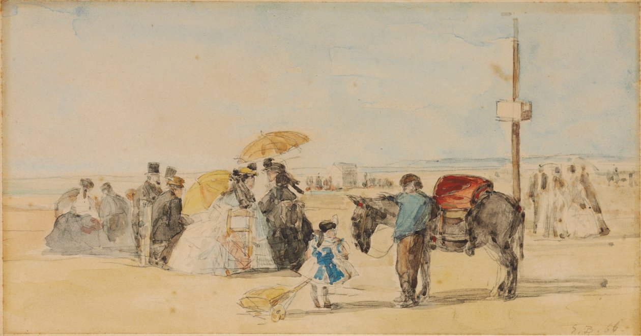 A tengerparton, 1866 alkotó: Eugene Louis Boudin