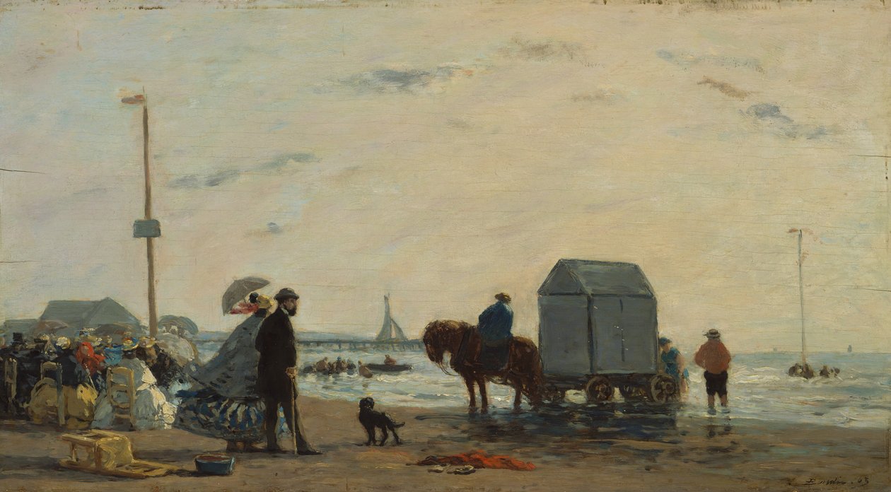 A Trouville-i tengerparton, 1863. alkotó: Eugene Louis Boudin