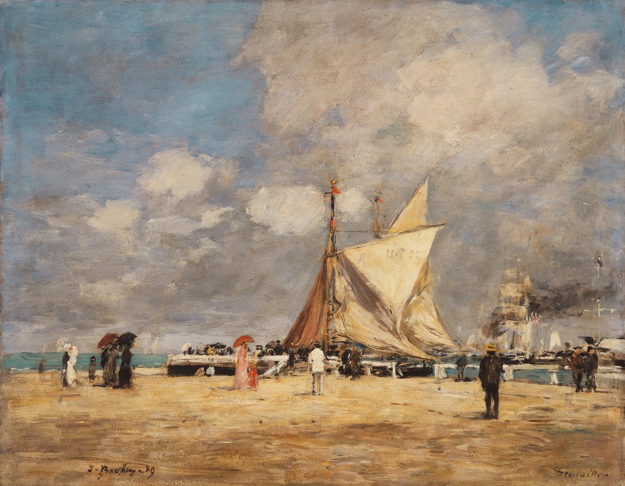 A mólón, Deauville, 1889 alkotó: Eugene Louis Boudin