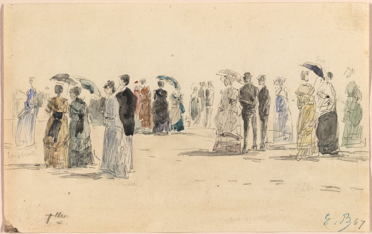 Emberek a Trouville-i tengerparton alkotó: Eugene Louis Boudin