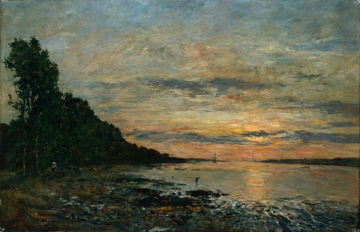 Plougastel, Naplemente a torkolat felett, 1870-73 körül alkotó: Eugene Louis Boudin