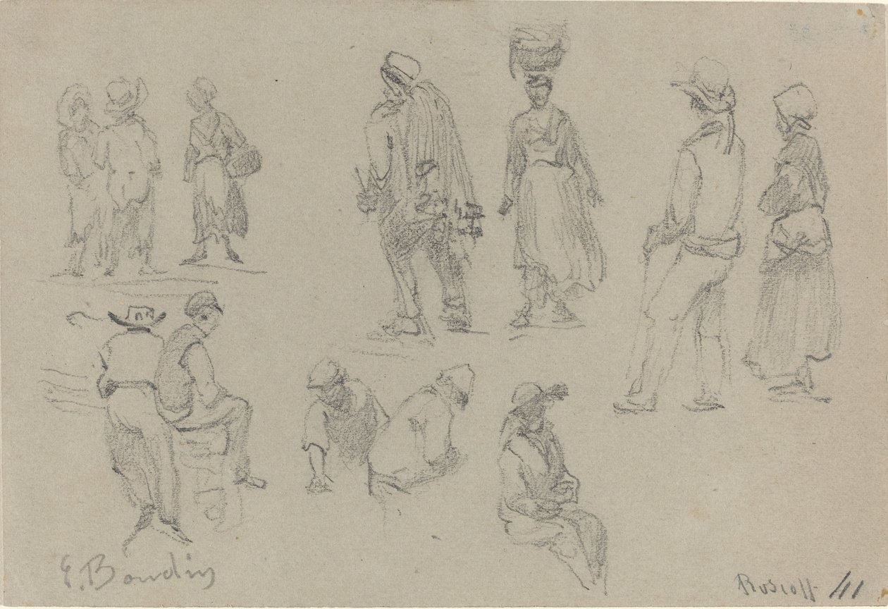 Tartományi alakok, 19. század vége. alkotó: Eugene Louis Boudin