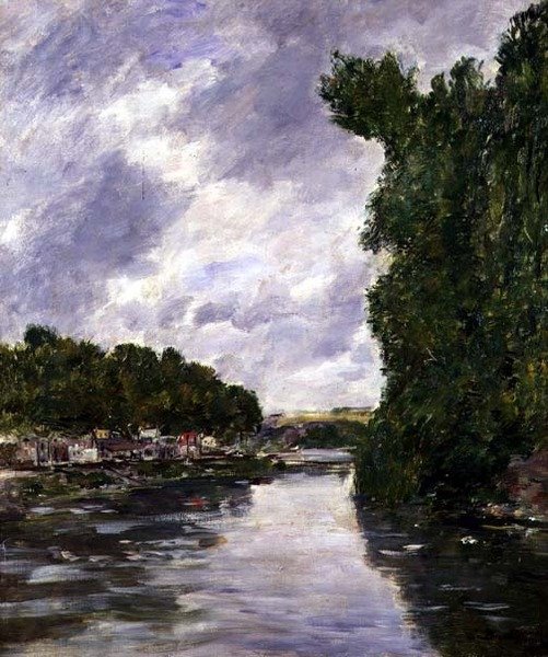 Folyó Abbeville közelében alkotó: Eugene Louis Boudin