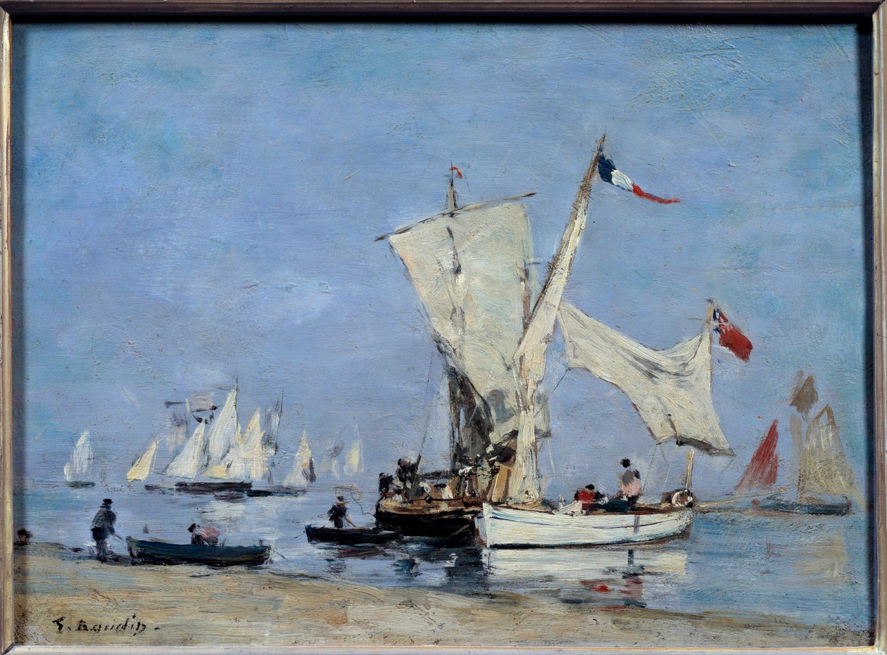 Eugene Louis Boudin (1824-1898) vitorlás festménye 1869 V. 0,24x0,33 m Párizs, Muse d